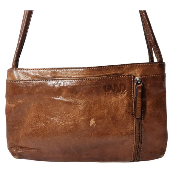 Land Trentino Distressed Leather Shoulder Bag Made in Columbia - Picture 2 of 13